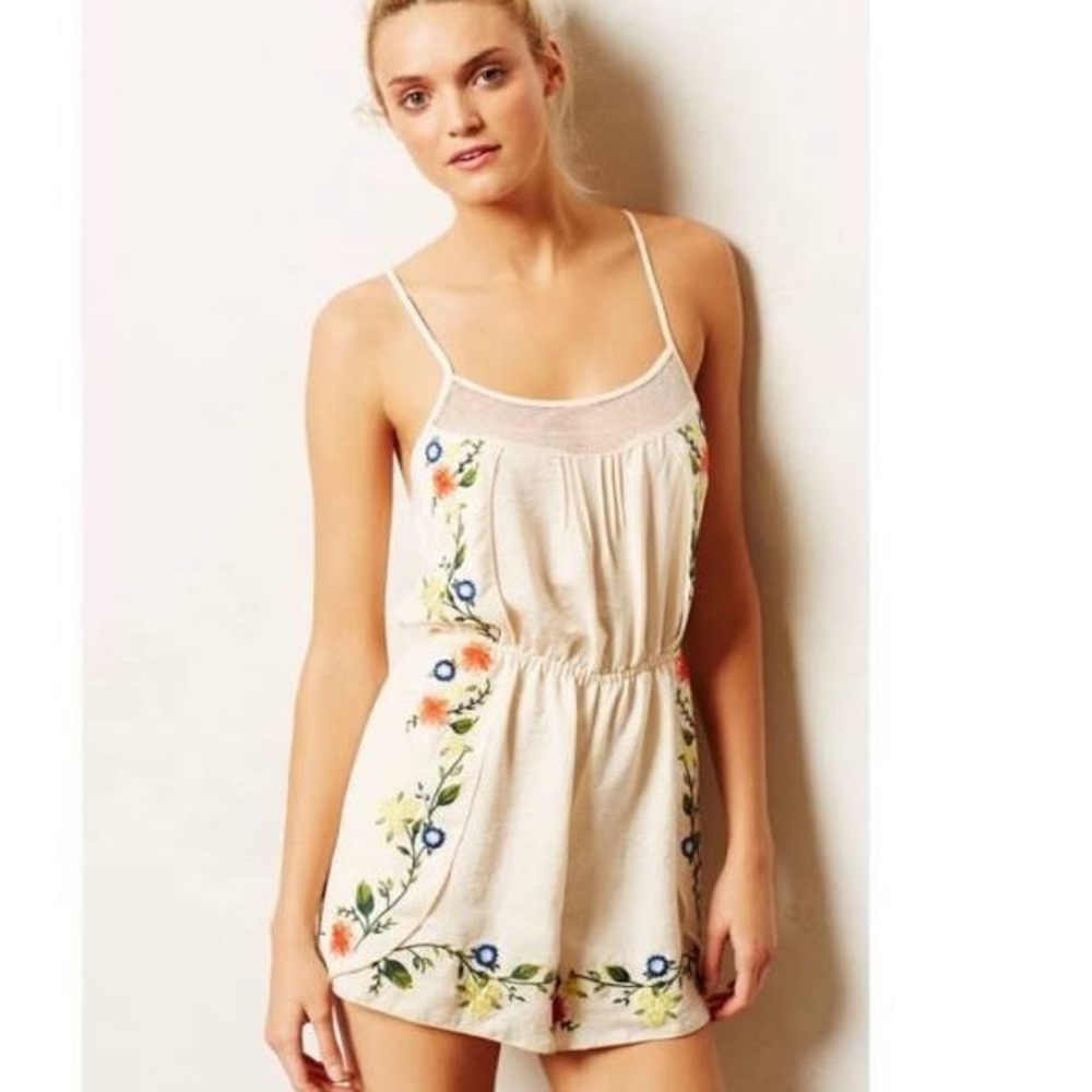 Anthropologie // Eloise embroidered romper